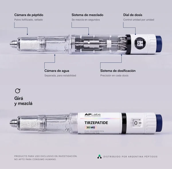 Tirzepatide Pen 30mg — péptido de investigación >99% pureza, comprar en Latinoamérica